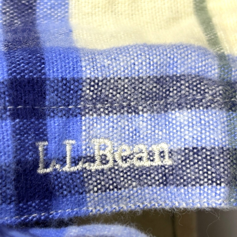 L L Bean 1912 Overshirt Women Heavy Plaid Long Sleeve Flannel‎ Shirt Sz 1X Blue - Picture 5 of 11